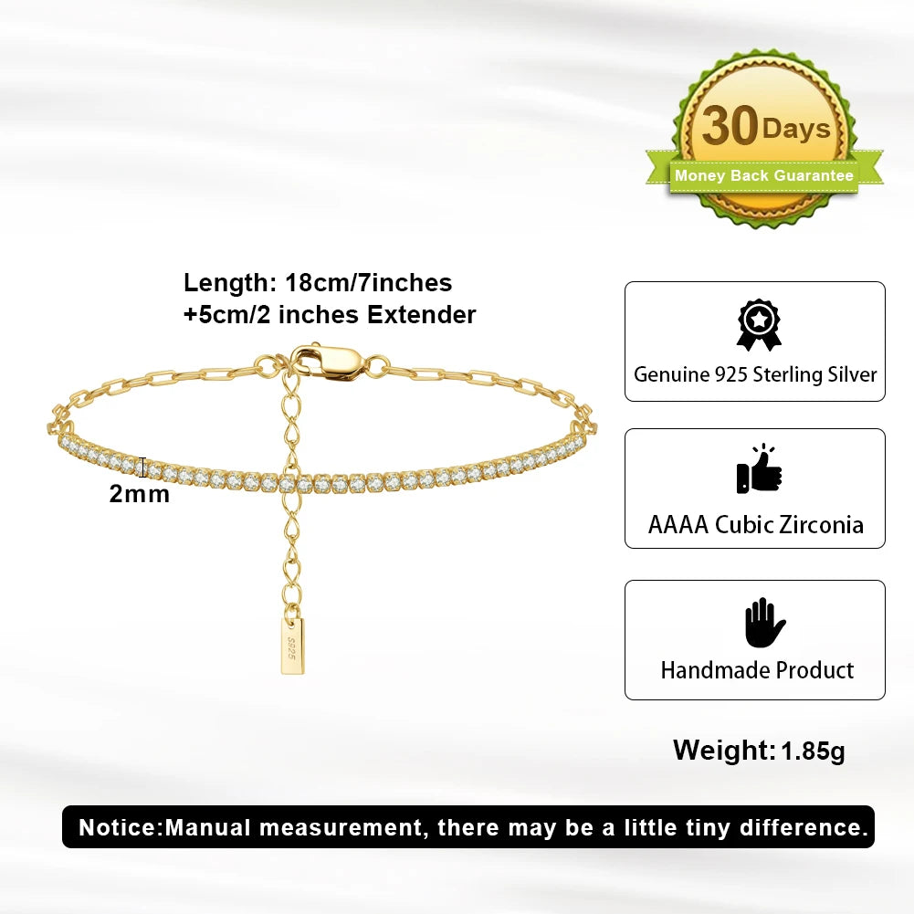 WINNIE | Gold Plated Sterling Silver Tennis Bracelet